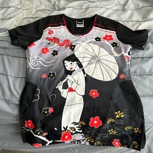 Disney, Mulan, Scrub top, XXS.